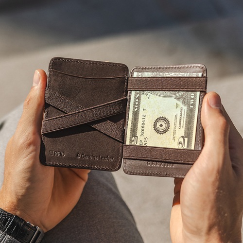 比利時 GARZINI 魔術翻轉皮夾2.0 urban 極簡款 咖啡棕