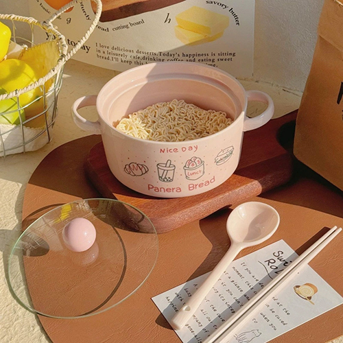 【9/17~10/31秋季85折優惠】家居生活雜貨舖 速食塗鴉泡麵碗餐具組 少女粉