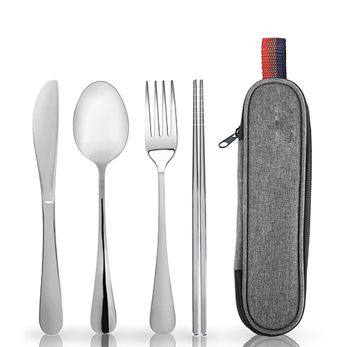 【11/3~12/31冬季85折優惠】創意小物館 便攜餐具4件套組 銀色
