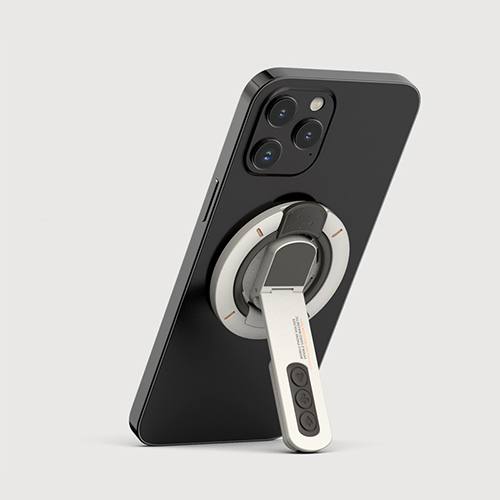 創意小物館 磁吸摺疊指環手機支架 白色