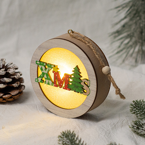 【11/4~12/31聖誕商品B2B優惠】家居生活雜貨舖 聖誕發光木質小掛燈 C款