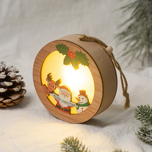 【11/4~12/31聖誕商品B2B優惠】家居生活雜貨舖 聖誕發光木質小掛燈 D款