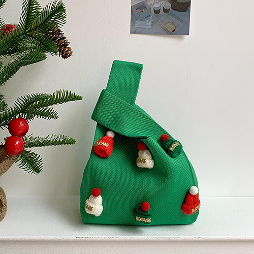【11/4~12/31聖誕商品B2B優惠】創意小物館 聖誕立體針織毛線袋 綠色
