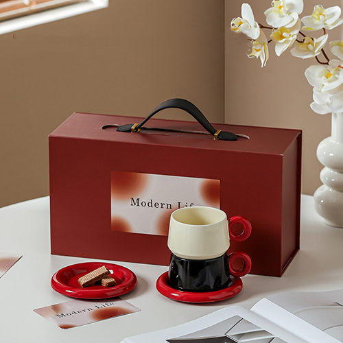 【11/3~12/31秋季85折優惠】家居生活雜貨舖  摩登咖啡杯碟禮盒組 圓圈杯把款
