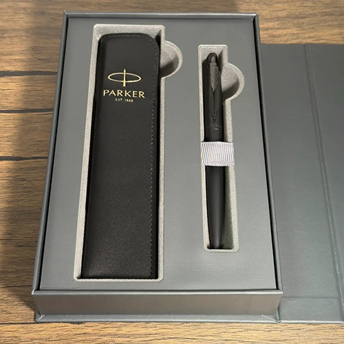 PARKER 派克 喬特XL系列限定款 黑桿黑夾 原子筆 真皮筆套禮盒