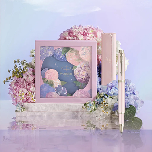 PARKER 派克 新IM系列 粉色幻想（淡粉色）鋼珠筆繡球花筆套組禮盒