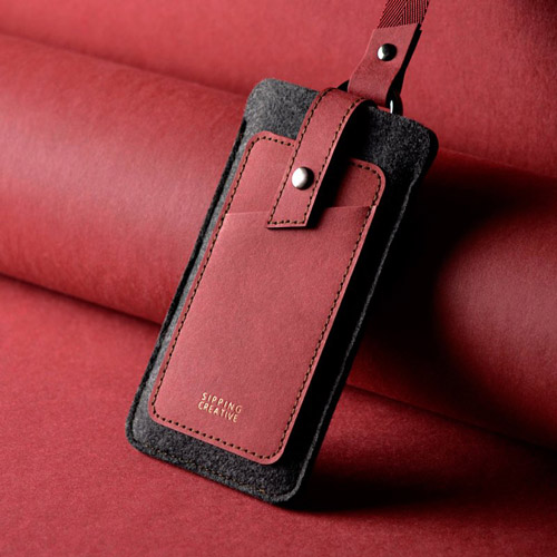 俬品創意 頸掛手機套/標準版(小)醇酒紅 iPhone 15/14適用