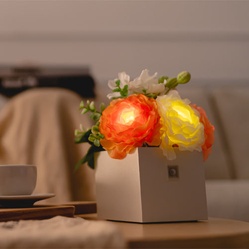 日本 岱樂鈁 Delight 芳華情人感應燈花盆-淡雅橘