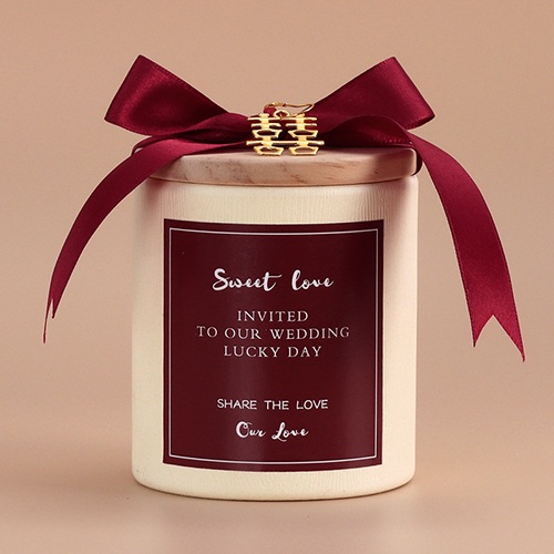 【11/3~12/31冬季85折優惠】家居生活雜貨舖 原木蓋囍糖收納罐 白罐紅底貼-囍字吊墜