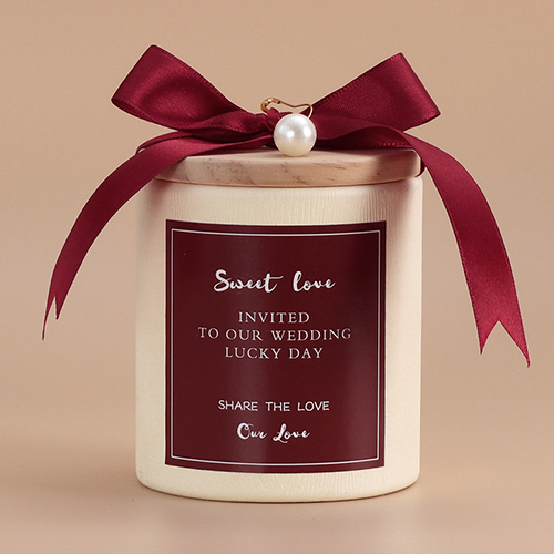 【11/3~12/31冬季85折優惠】家居生活雜貨舖 原木蓋囍糖收納罐 白罐紅底貼-珍珠吊墜