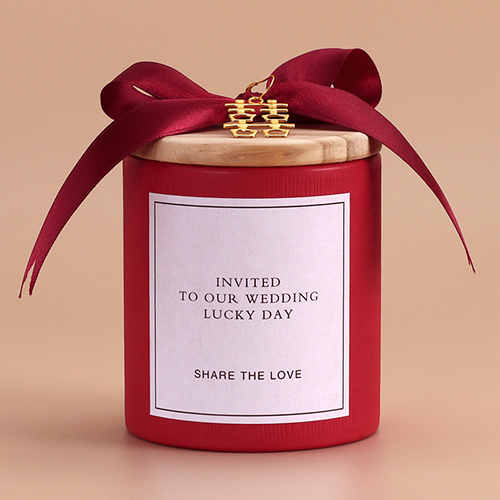 【11/3~12/31冬季85折優惠】家居生活雜貨舖 原木蓋囍糖收納罐 紅罐白底貼-囍字吊墜