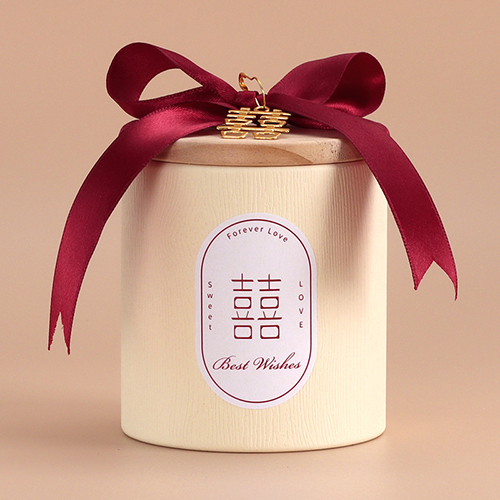 【11/3~12/31冬季85折優惠】家居生活雜貨舖 原木蓋囍糖收納罐 白罐白底 橢圓囍字貼-囍字吊墜