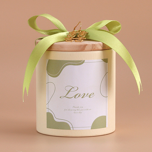 【11/3~12/31冬季85折優惠】家居生活雜貨舖 原木蓋囍糖收納罐 白罐綠色貼-囍字吊墜