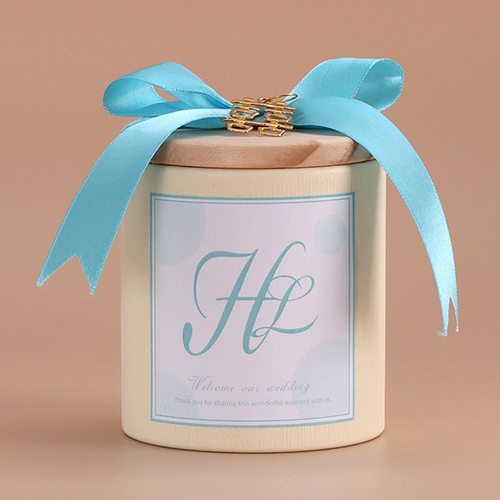 【11/3~12/31冬季85折優惠】家居生活雜貨舖 原木蓋囍糖收納罐 白罐藍色貼-囍字吊墜