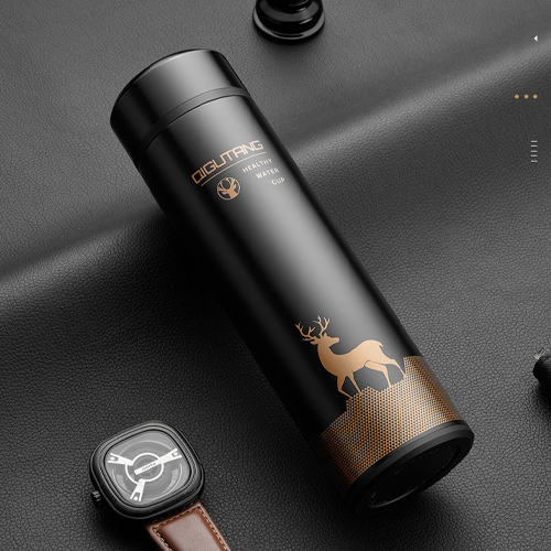 創意小物館 溫顯麋鹿保溫杯提袋組 黑金