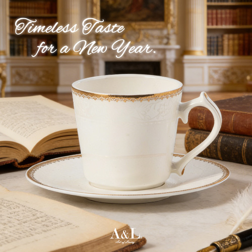 A&L 經典骨瓷咖啡對杯禮盒組(曙光)