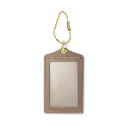 ADOLE Lab真皮證件套- 摩卡 (含水滴型鑰匙圈)