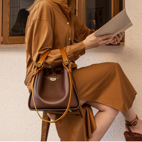 ADOLE  A-Line手提肩背包/可可色(肩帶可選)棕色背帶