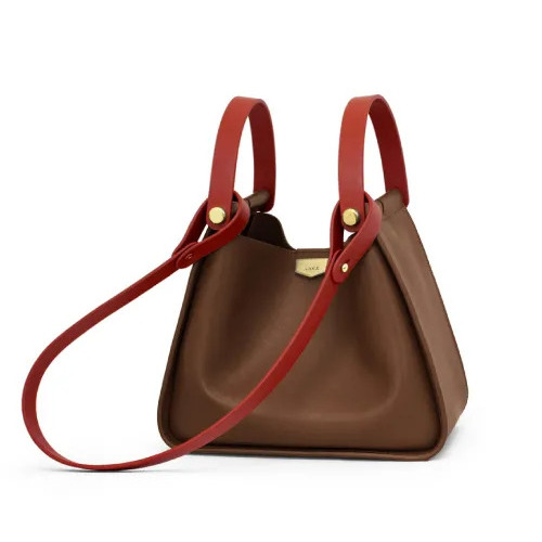 ADOLE A-Line手提肩背包/可可色(肩帶可選)紅色背帶