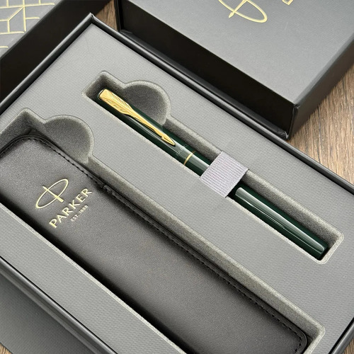 PARKER派克 威雅XL系列 原野綠（限定）鋼珠筆 真皮筆套組