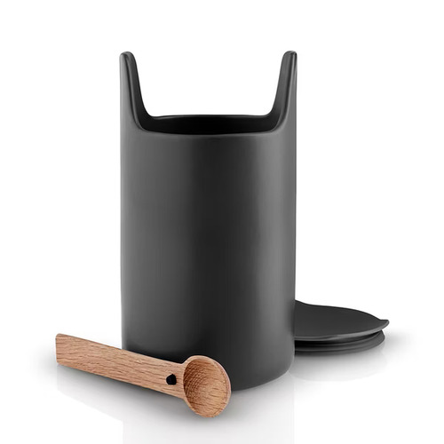 丹麥Eva Solo收納工具筒附蓋&湯匙．20cm．黑