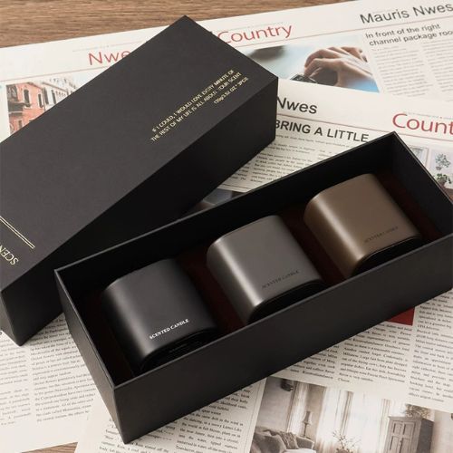 香氛蠟燭禮盒-香檳+紅柚木+琥珀誘惑