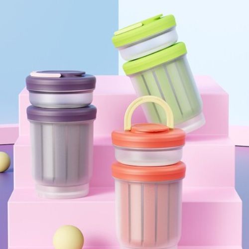 上班族便攜雙層沙拉鮮果杯-附叉勺