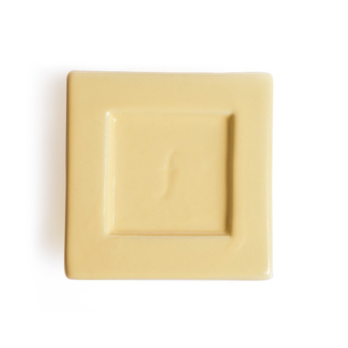 【會計年度現貨出清】Tea Forte 2入陶瓷方型茶托(奶油黃)