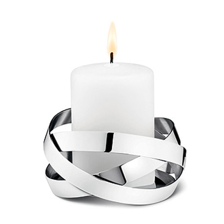 丹麥 Georg Jensen Ribbons Candleholder Small 銀色彩帶 燭台 小尺寸，Alken & Bengtsson 設計