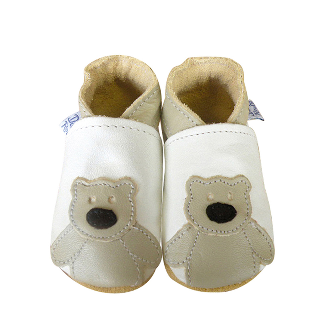 Daisy Roots 英國手工鞋S號 0~6M 新生兒 - 白色泰迪熊 TED15S (禮盒裝)