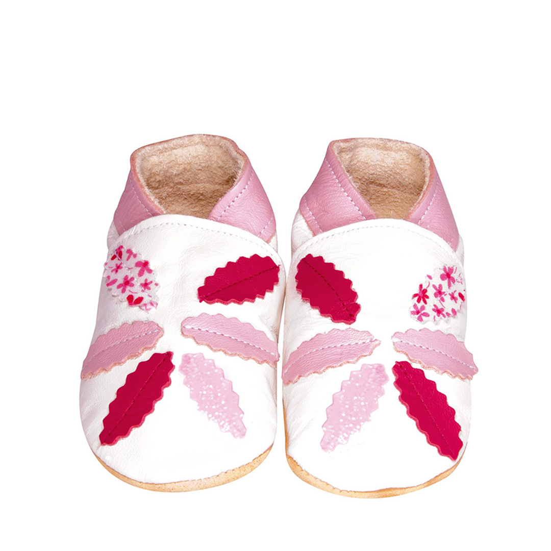 Daisy Roots 英國手工鞋S號 0~6M 新生兒 - 粉紅花瓣 LEA15S (禮盒裝)