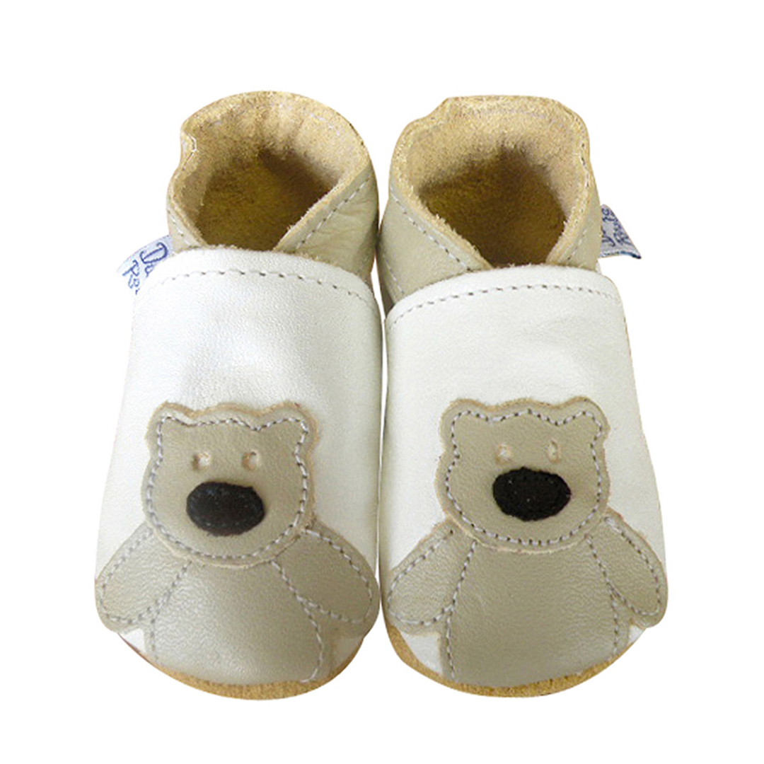 Daisy Roots 英國手工鞋M號 0~12M 學步兒 - 白色泰迪熊 TED15M (禮盒裝)