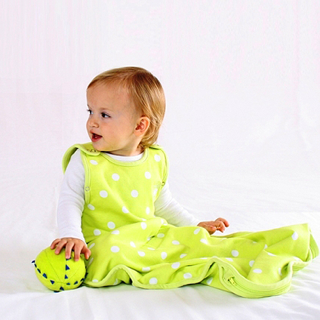 美國 Woolino 頂級羊毛嬰兒防踢被睡袍(綠色點點)