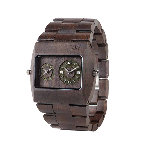 WEWOOD 義大利時尚木頭腕錶 方形錶款 Jupiter Chocolate