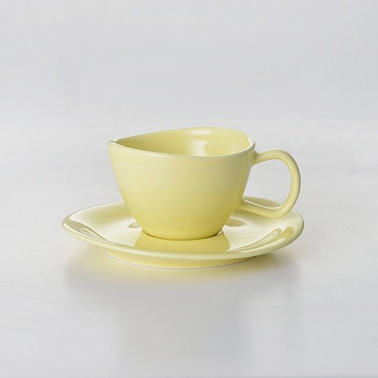 集瓷 cocera 花系列咖啡杯盤組 鵝黃色