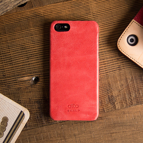 【可雷雕】alto iPhone 5 / 5S / SE 真皮手機套 Original (Red)