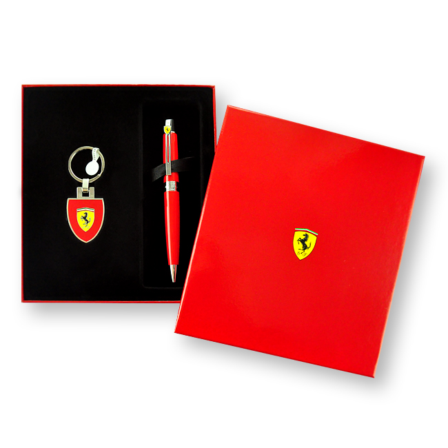【4/20~4/26精選品牌8折優惠】SHEAFFER Ferrari 法拉利 300 原子筆+鎖圈禮盒組 (附原廠提袋)