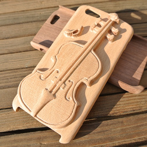 木城工坊 iphone6 原木3D手機殼 音樂饗宴提琴 3D立體款 大提琴