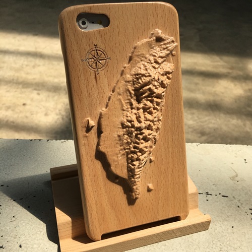 木城工坊 iphone6 原木3D手機殼 3D立體款 台灣地圖 櫸木