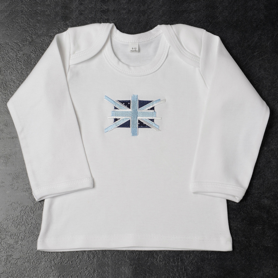 Daisy Roots 英國手工T恤 0~6M (禮盒裝) 藍色國旗