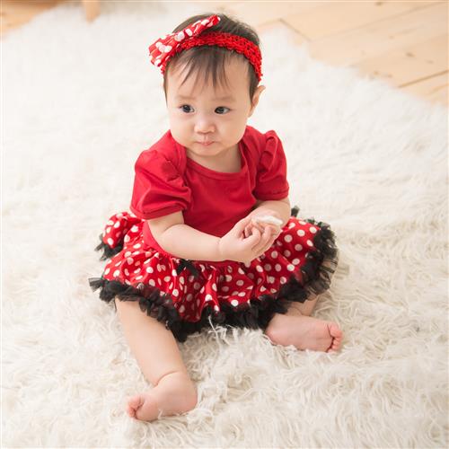 日安朵朵 女嬰雪紡蓬蓬裙連身衣 –俏皮M小姐(短袖) (0-6個月)