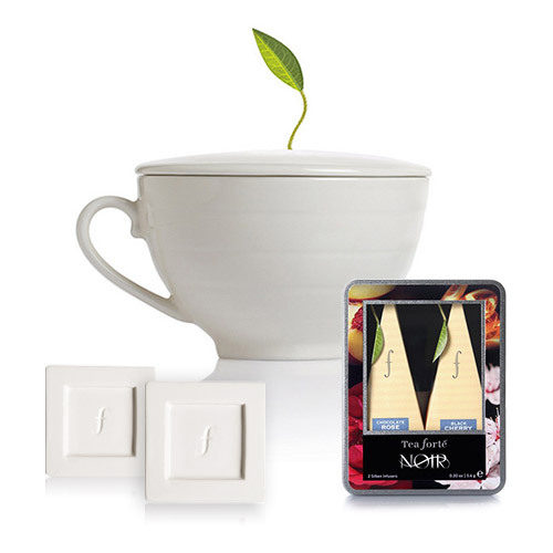 【買就送星選珍藏茶包】Tea Forte 白瓷咖啡杯+2入陶瓷方型茶托 (白瓷)