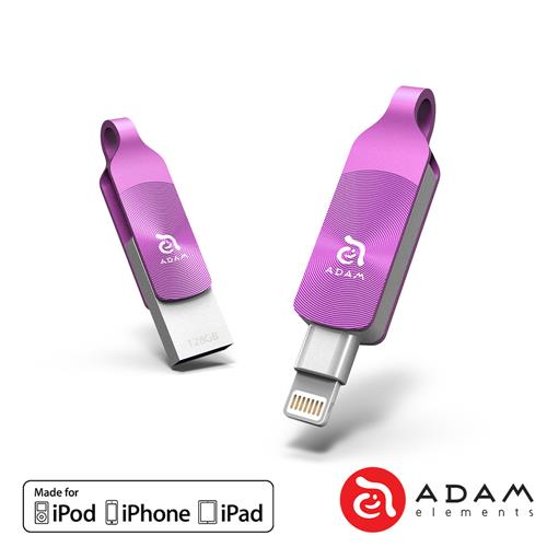 亞果元素 iKlips DUO Plus極速多媒體USB 3.1行動碟 128GB 尊爵紫