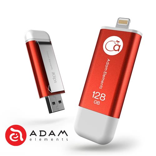 ADAM iKlips USB 3.0 8pin 行動碟 128G (紅 )