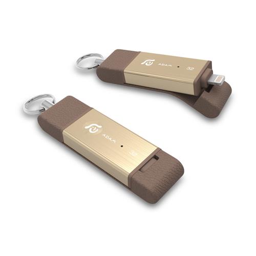 ADAM iKlips DUO USB 3.1 8pin 行動碟 32G (金 )