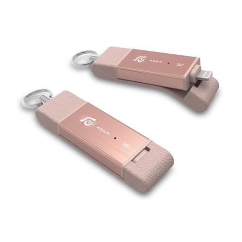 ADAM iKlips DUO USB 3.1 8pin 行動碟 32G (玫瑰金 )