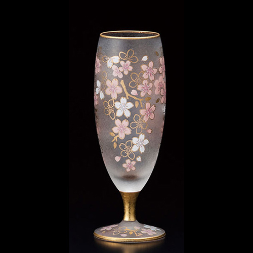日本 石塚硝子 PREMIUM系列  EL DORADO 金色櫻花清酒杯禮盒