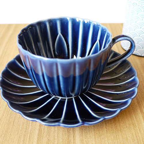 日本 DIAMANT陶咖啡杯組-藍