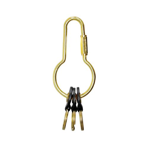 ADOLE  皮革黃銅鑰匙圈/圓壺型 黑色