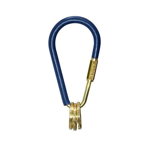 ADOLE 皮革黃銅鑰匙圈/水滴型 藍色